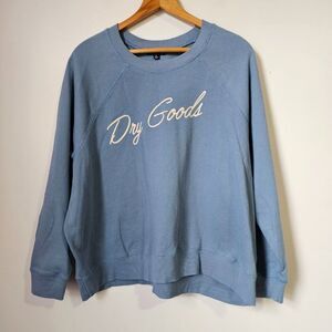 EUC ORIGINALITY LIGHT BLUE DRY GOODS PRINT CREW NECK PULLOVER SWEATER SIZE L